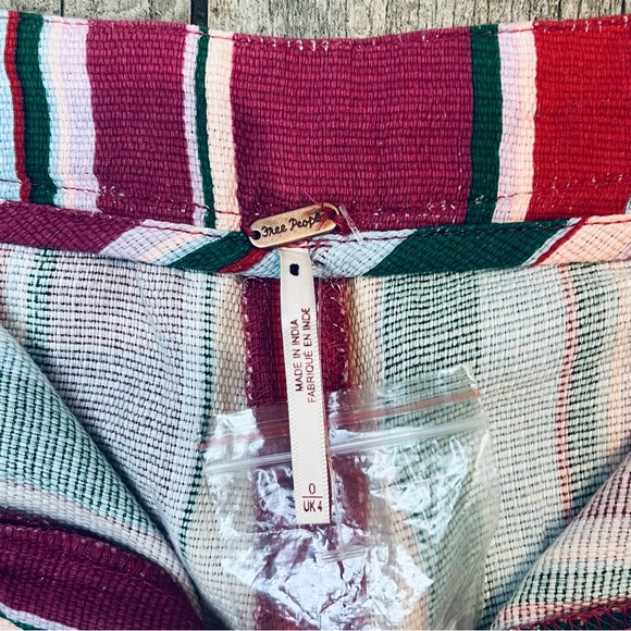 NWT Free People La Paz Slim Festival Striped Crop Pants Size 0 - Picture 6 of 9